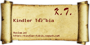 Kindler Tóbia névjegykártya